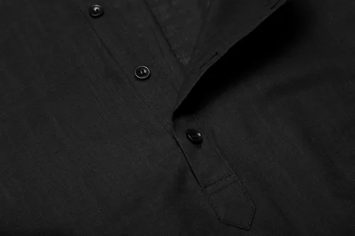 Vista 5 de COOFANDY - Camisas de lino y algodón con cuello Henley de manga larga estilo hippie informal camisas de playa
