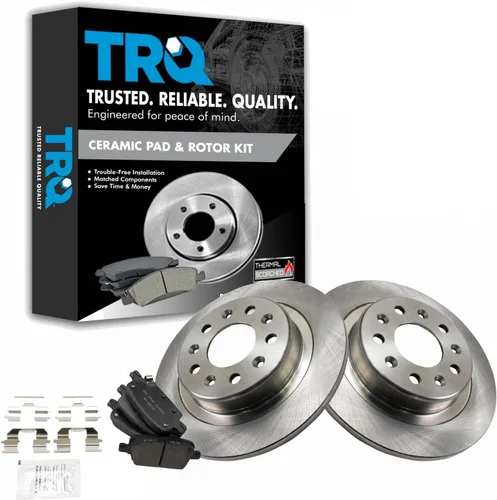 Vista 121 de TRQ Juego de pastillas de freno y rotor de cerámica trasera compatible con Honda Accord V6 1998-02 3.0L con frenos de disco traseros 02-06 Acura RSX