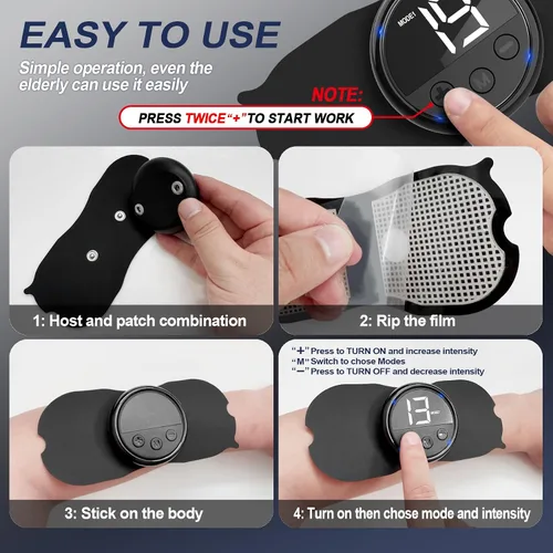 Vista 7 de Unidad TENS Inalámbrica Inteligente Estimulador Muscular Dispositivo TENS y EMS, Máquina Masajeadora Corporal Mini de Tejido Profundo con Pulso