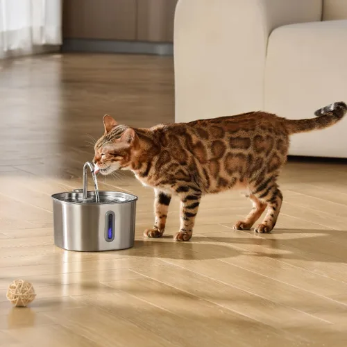 Vista 5 de KittySpout Fuente de Agua para Gatos de Acero Inoxidable Fuente de Beber Automática, Cuenco de Agua Circulante Silencioso, Apto para Lavavajillas
