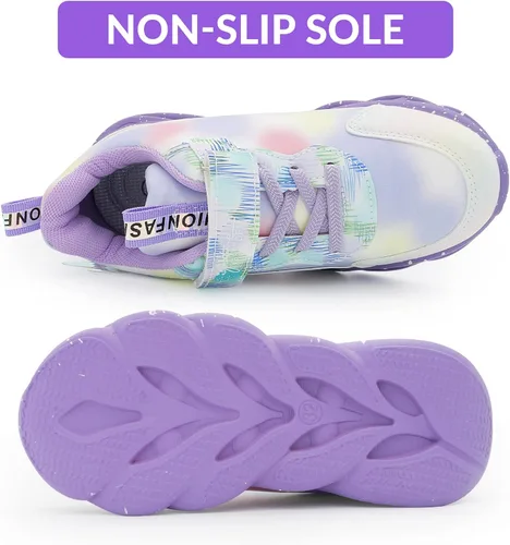 Vista 5 de YAOWUQUAN Zapatos de princesa de dibujos animados para niñas, zapatos casuales con luz LED, zapatos de princesa de nieve, zapatos de princesa
