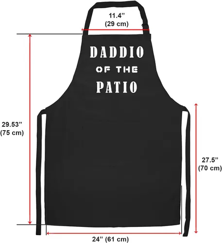 Vista 2 de APASIN Delantal con 2 bolsillos grandes – Regalo para mujeres, hombres, tu madre, tu padre, tu amigo – (negro)