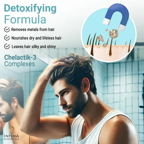 Vista 7 de INFINA ESSENTIALS Champú y acondicionador clarificante quelante para eliminación de agua dura y cloro 16 onzas líquidas Champú desintoxicante