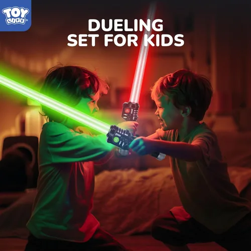 Vista 8 de TOY Life Sable iluminado – Paquete de 3 sables de iluminación, espada de sable de luz extensible y plegable, juego de juguetes de sable con sonido