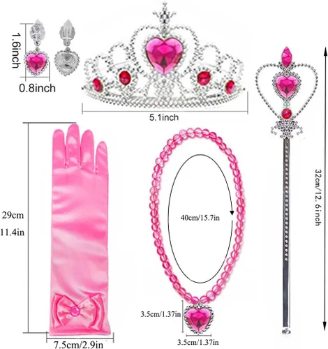 Vista 7 de Disfraz de princesa Aurora, accesorios de disfraz para niñas, accesorios de princesa, Halloween, cosplay, set de regalos de Navidad