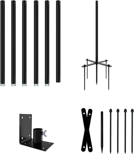 Vista 2 de Poste para casa de pájaros de 126 pulgadas, soporte para comedero de pájaros, poste resistente para casa de colibríes para estación de comedero