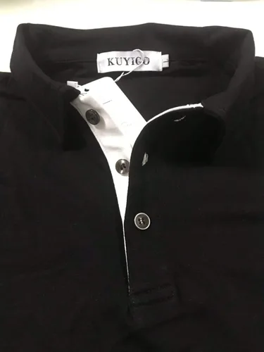 Vista 4 de KUYIGO Men's Short & Long Sleeve Polo Shirts Casual Slim Fit Basic Designed Cotton Shirts