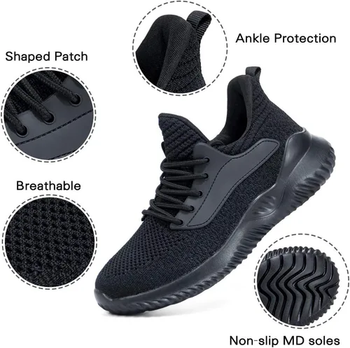 Vista 4 de Akk Zapatos deportivos para caminar para hombre, zapatos deportivos de espuma viscoelástica para correr, para entrenamiento atlético, gimnasio