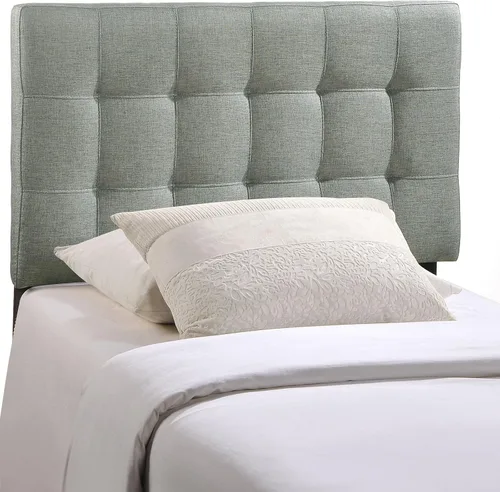 Vista 13 de Modway Lily Cabecero doble tapizado de tela de lino con botones en beige