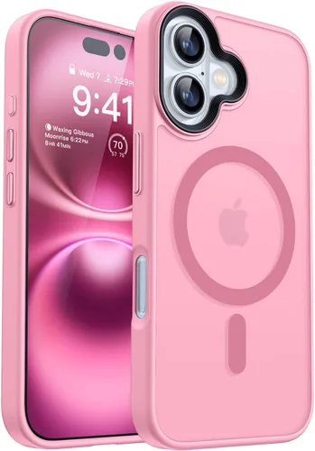 Vista 18 de CANSHN Funda magnética transparente compatible con iPhone 15 Pro [Compatible con Magsafe] [No amarillea] Funda protectora delgada y fina a prueba
