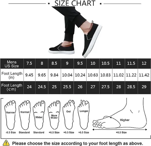 Vista 3 de CAIJ Zapatos casuales para hombre, zapatos de lona para hombre, zapatos clásicos sin cordones, zapatos de lona para hombre, zapatos de lona sin