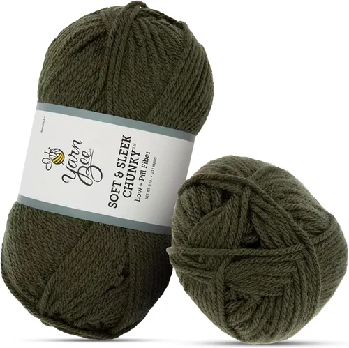 Vista 9 de Yarn Bee 5 – Hilo acrílico voluminoso para ganchillo y tejer – Madeja suave, 193 metros – Negro
