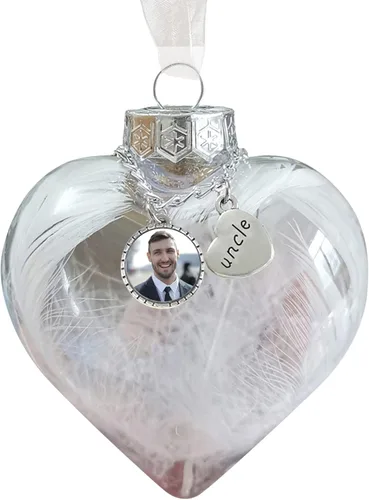 Vista 19 de Adornos de bola personalizados, árbol colgante de bola de fotos personalizada, bolas de decoración de Navidad, bola de adornos rellenables de plumas