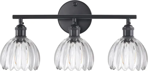 Vista 172 de Shenmoyl Lámparas de baño, lámpara de pared de 2 luces para tocador sobre espejo con pantalla de vidrio tulipán blanco para dormitorio, sala