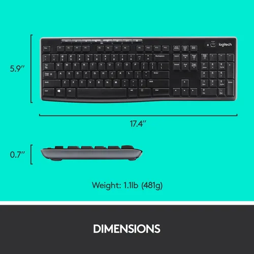 Vista 2 de Logitech Combo inalámbrico MK270, dispositivos compatibles-computadora personal, paquete de 4