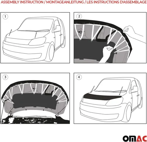 Vista 4 de OMAC Sujetador con capucha para VW Beetle 2012-2019 negro a cuadros 1 pieza