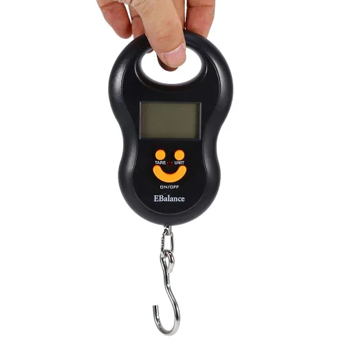 Vista 5 de Báscula de equipaje colgante, portátil de 110.2 lbs0.35 oz LCD digital colgante peso electrónico para equipaje de cocina postal