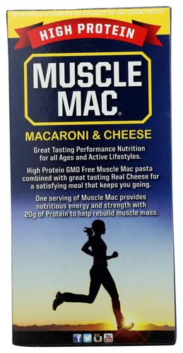 Vista 3 de Muscle Mac Macarrones con queso alto en proteínas, 6 cajas
