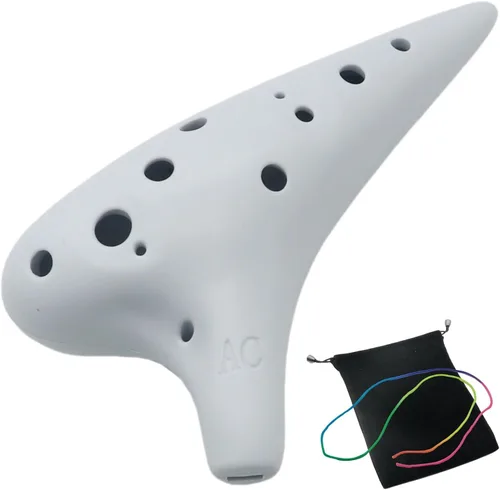 Vista 8 de Aestivate Ocarina Alto C de 12 agujeros, plástico negro, fácil de aprender, perfecto para principiantes y regalos