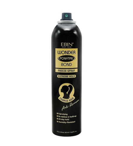 Vista 9 de EBIN NEW YORK Wonder Tail Bond - Aerosol de congelación de fijación extrema, cabello grueso, 2.7 onzas, sujeción de larga duración, control