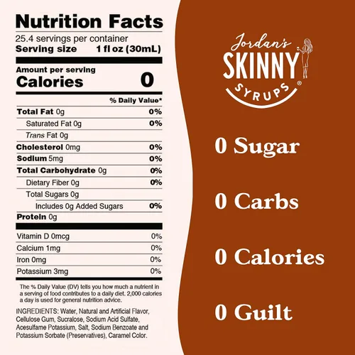 Vista 2 de Jordan's Skinny Syrups Butter Toffee, jarabe aromatizante sin azúcar, botella de 25.4 onzas líquidas (paquete de 2).