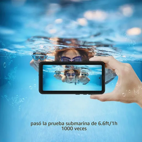 Vista 4 de Lanhiem Funda para Samsung Galaxy S20 FE, IP68 impermeable a prueba de polvo con protector de pantalla integrado, funda protectora de cuerpo Negro