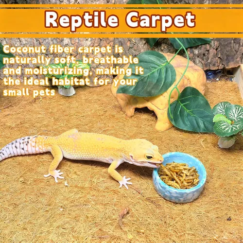 Vista 3 de Hamiledyi Alfombra de reptil de 78.7 x 11.8 pulgadas, sustrato de fibra de coco, gran ropa de cama de serpiente, tapete de rollo de forro de coco
