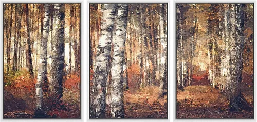 Vista 291 de wall26 Lienzo enmarcado para pared, juego de arte de acuarela pastel, paisaje rural, ilustraciones con formas abstractas, arte moderno, decorativo