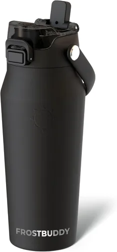 Vista 23 de Frost Buddy botella de agua aislada de 32 onzas con pajilla y tapa para beber Acero inoxidable a prueba de fugas 24 horas de frío Resistente
