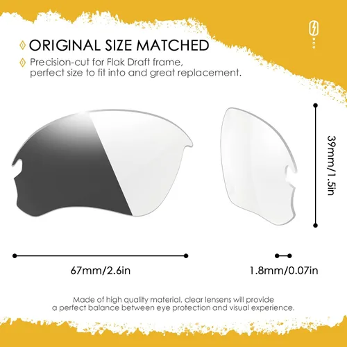 Vista 35 de ANSI Z87.1 Replacement Lenses For Oakley Flak Draft OO9364 Sunglass