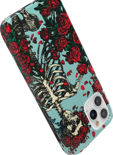 Vista 5 de Casely Funda para iPhone 11 Pro Forever Grateful Grateful Dead Skeleton Floral Diseño clásico ultra delgado