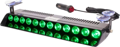 Vista 10 de Luz Estroboscópica de Destello LED Azul de Advertencia de Emergencia con 12 LED, Ventosa para Salpicadero Interior, Techo, Parabrisas, Salpicadero