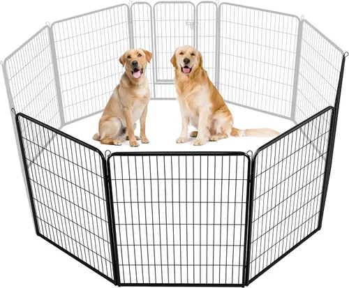 Vista 15 de Yaheetech Corralito para perros, 24 pulgadas, 2 paneles, corral para perros para interiores, resistente, corral de ejercicio para cachorros, valla