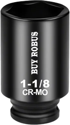 Vista 13 de Enchufe métrico de impacto profundo de 1-1/4 de 1/2", CR-MO de 6 puntos para una fácil extracción de la tuerca del eje Negro