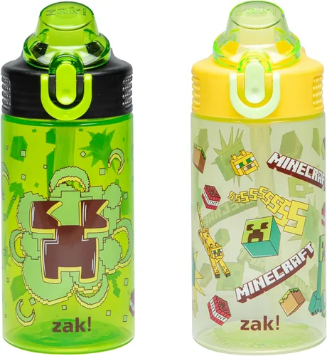Vista 16 de Zak Designs Teenage Mutant Ninja Turtles - Botella de agua para niños para la escuela o viajes, paquete de 2 botellas de agua de plástico duradero