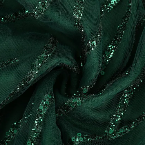 Vista 5 de IEPOFG Vestidos de fiesta de noche para mujer, vestido ajustado con lentejuelas, manga larga, cómodo, sexy, de malla fluida, elegante, vestido