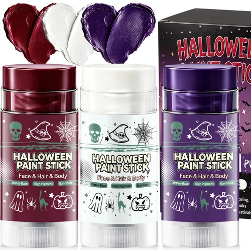 Vista 12 de Juego de pintura corporal SFX de Halloween a base de agua, 2 piezas de Esqueleto