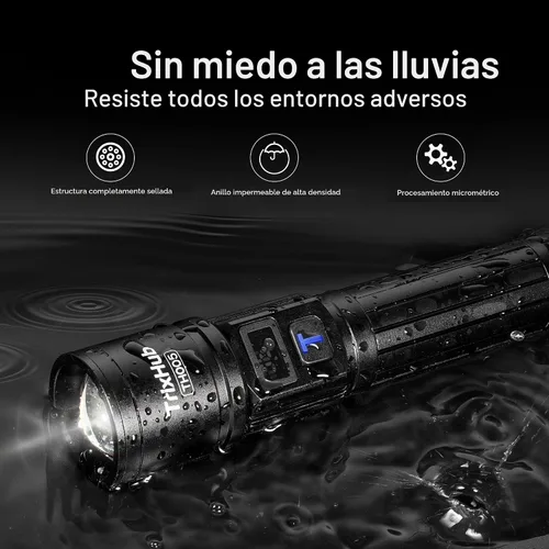 Vista 7 de TrixHub Linternas recargables de alto lúmenes, luz de flash de 5 modos con pantalla digital LCD, linterna táctica ajustable, linterna táctica