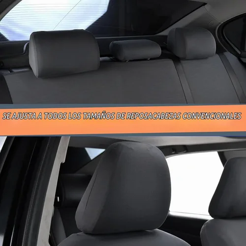 Vista 2 de 2 fundas para reposacabezas de asiento de automóvil, 9" x 10.6" de punto elástico transpirable completamente envolvente, cubierta antipolvo simple