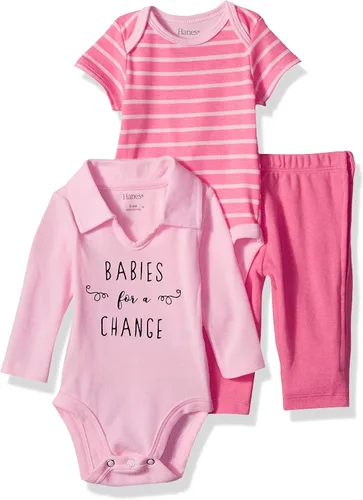 Vista 5 de Hanes Ultimate Baby - Conjunto de pantalones con cremallera y manga corta y larga púrpura Fun