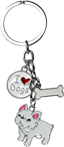 Vista 26 de Llavero para perro, lindo llavero de perro para mascotas, mini llavero de metal