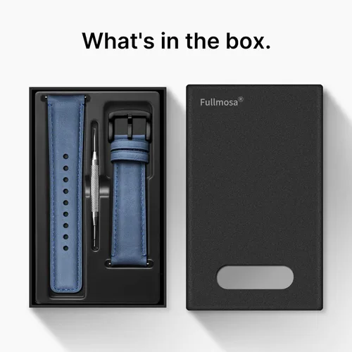 Vista 39 de Fullmosa Correa de reloj de liberación rápida de 0.866 in, 0.787 in y 0.709 in, bandas de cuero bruñido para Samsung Galaxy Watch/Garmin Watch