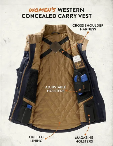 Vista 7 de Legendary Whitetails Chaleco CCW Western para mujer