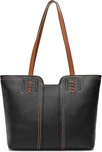 Vista 18 de Montana West Bolso Tote para Mujeres con Asa Superior Bolso de Mano Satchel Ámbar marrón