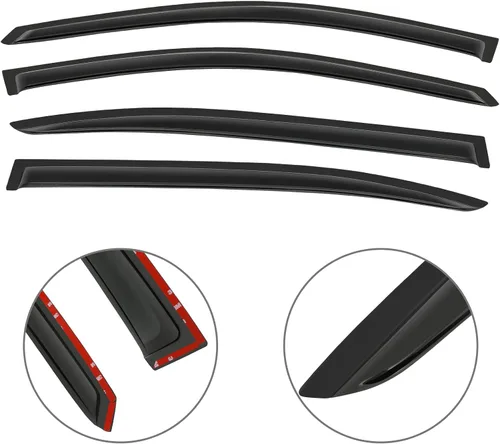 Vista 5 de SCITOO Viseras de ventana de montaje exterior deflector protector de lluvia compatible con 2008-2012 para Honda para Accord 4 piezas