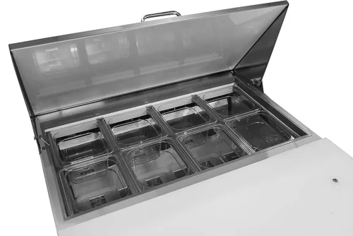 Vista 6 de FSE Mesa de preparación comercial refrigerada de una sola puerta de 27.5 pulgadas, 6 pies cúbicos, acero inoxidable, 115 V
