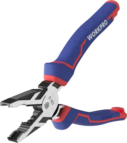 Vista 9 de WORKPRO Alicates extractores de tornillos Linesman PRO de 8 pulgadas (alicates combinados) con mordazas antideslizantes únicas, herramienta