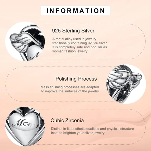 Vista 4 de Annmors Family Charm Love your Dad Mon Sister Infinity Charm fits Bracelets, 925 Sterling Silver-Lucky Charm for Woman Pendant Bead, Jewelry Beads