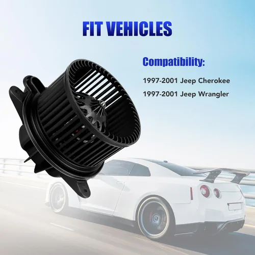 Vista 3 de Ventilador de motor de ventilador de CA delantero para Jeep Cherokee Wrangler TJ 1997 1998 1999 2000 2001 HVAC Calentador Motor Soplador Repuesto #