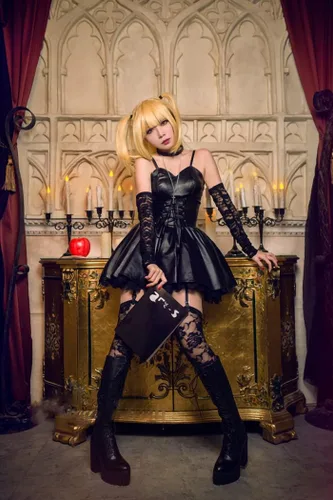 Vista 5 de Misa Amane disfraz de cosplay conjunto completo femenino vestido gótico oscuro steampunk halloween